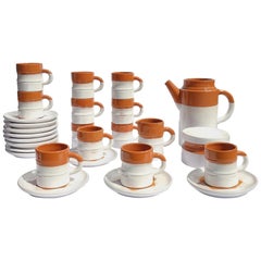 Vintage Mid-Century Modern Coffee Set by Willy Dougoud for Atelier Dougoud