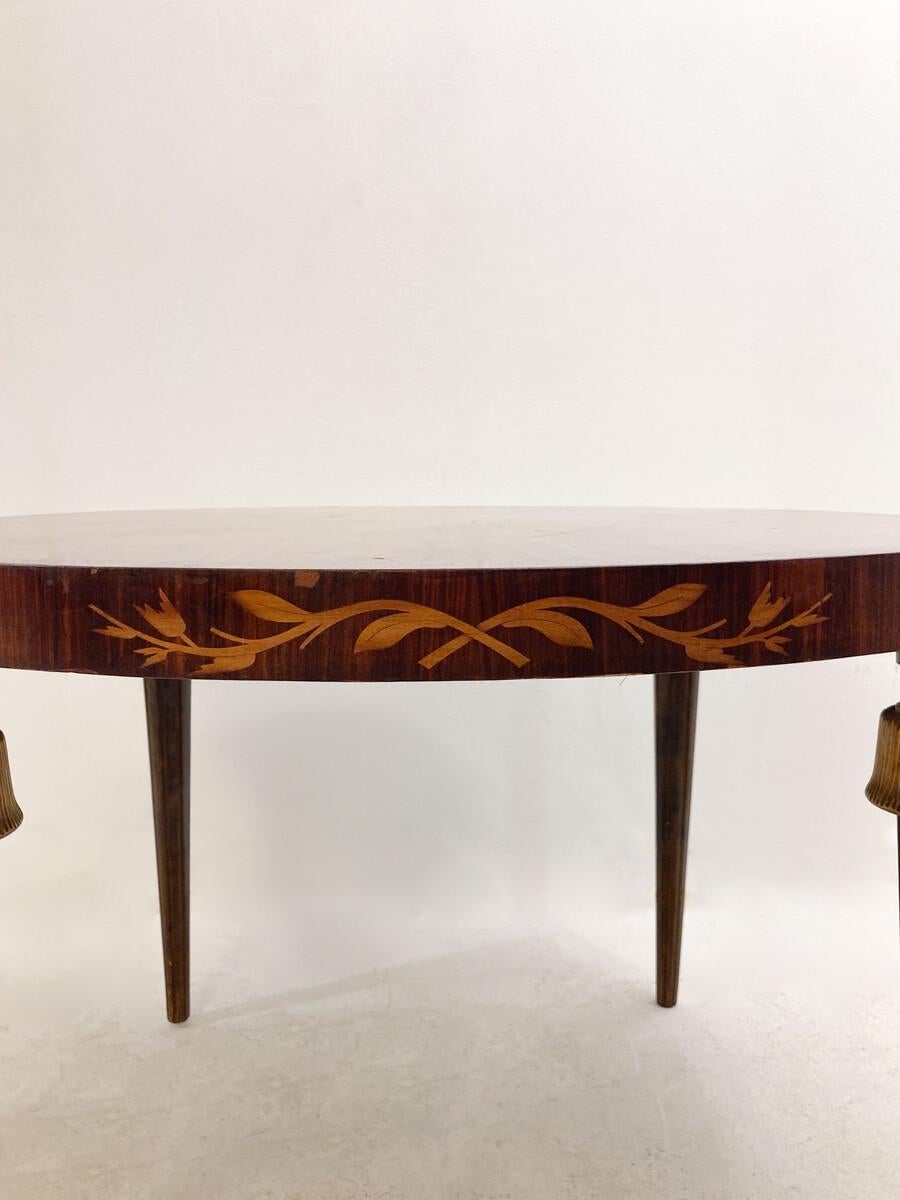 Wood Mid-Century Modern Coffee Table attributed to Carl Malmsten, Sweden For Sale
