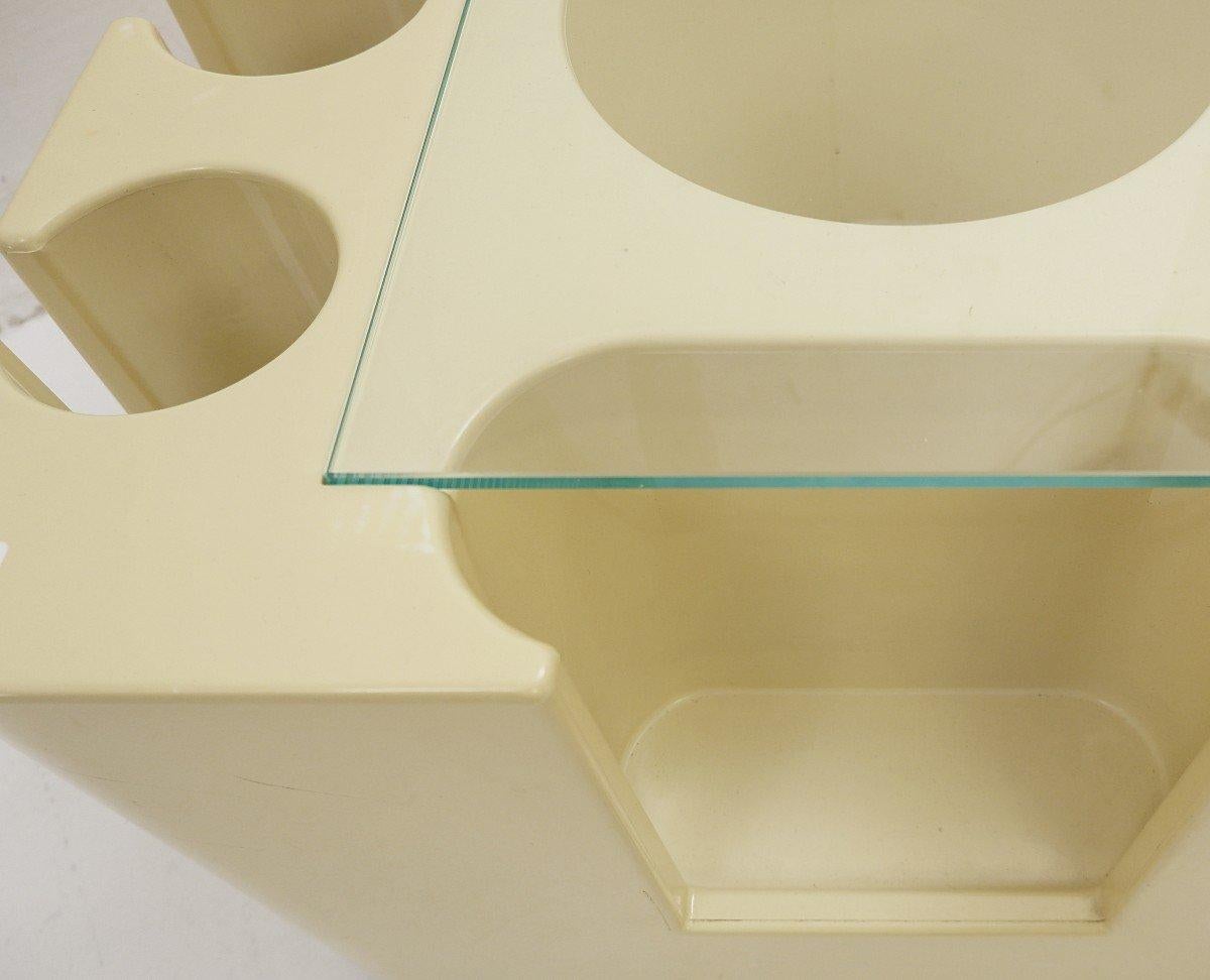 Moderner Couchtisch/Bartisch aus der Mitte des Jahrhunderts von Sergio Mazza, Italien (Glas) im Angebot