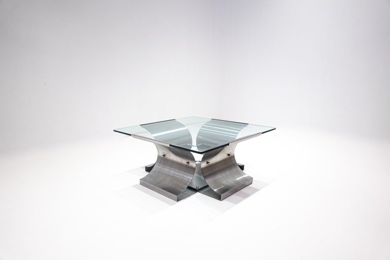 Mid-Century Modern coffee table by Francois Monnet for Kappa, 1970s.