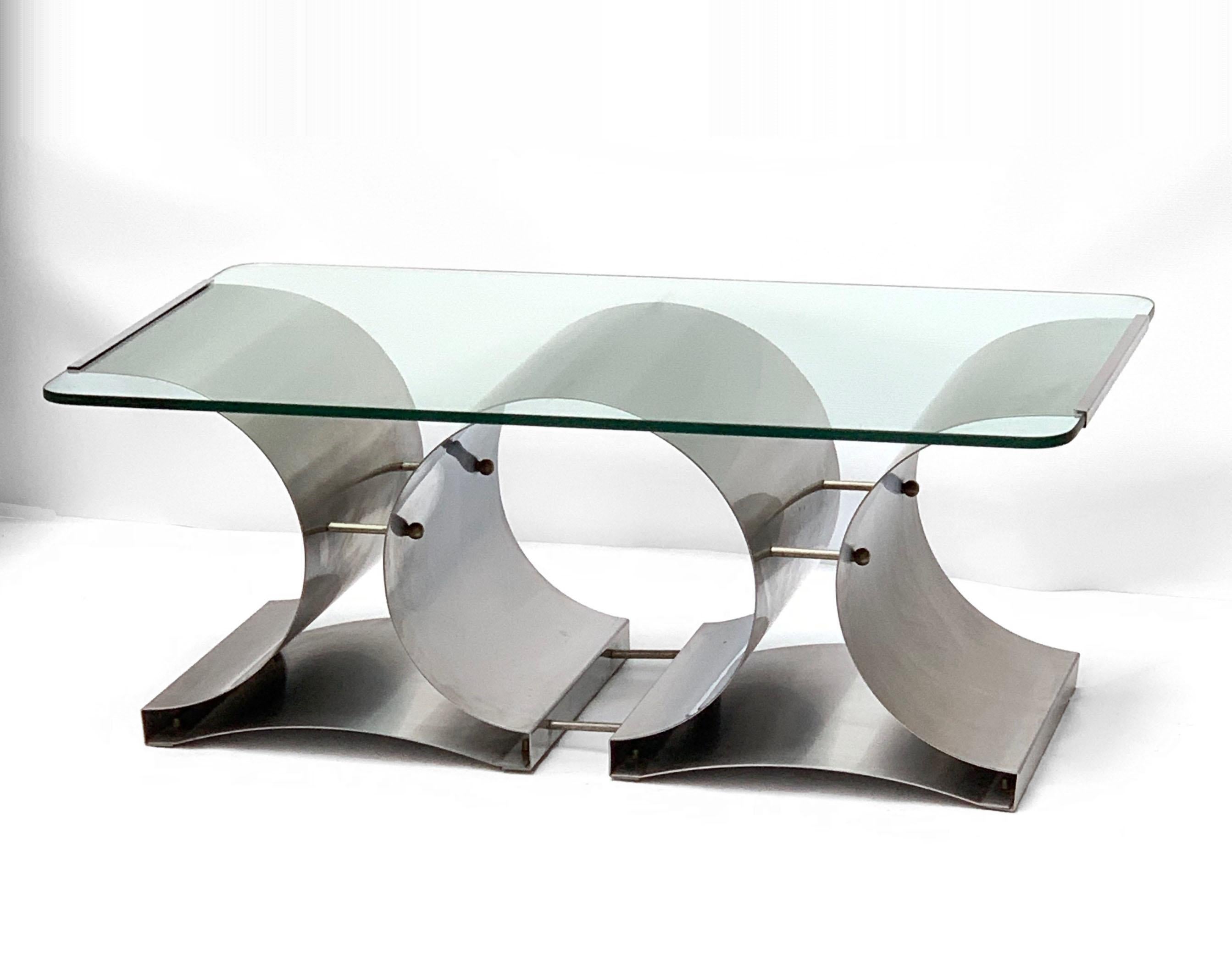 Mid-Century Modern Coffee Table by Francois Monnet, France, 1970s 6