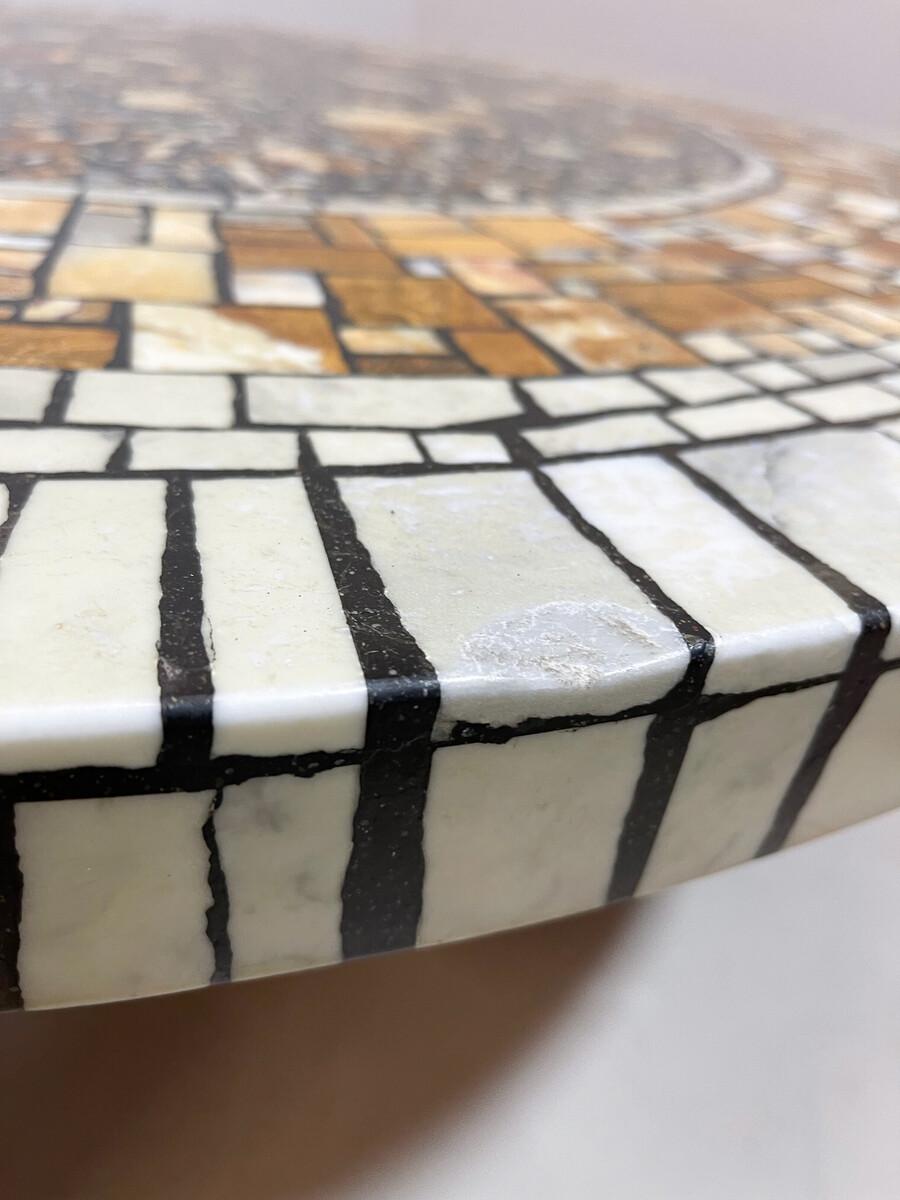 Mid-Century Modern Coffee Table by Heinz Lilienthal, Marble Stone Mosaic Top 1