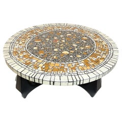 Mid-Century Modern Coffee Table by Heinz Lilienthal, Marble Stone Mosaic Top