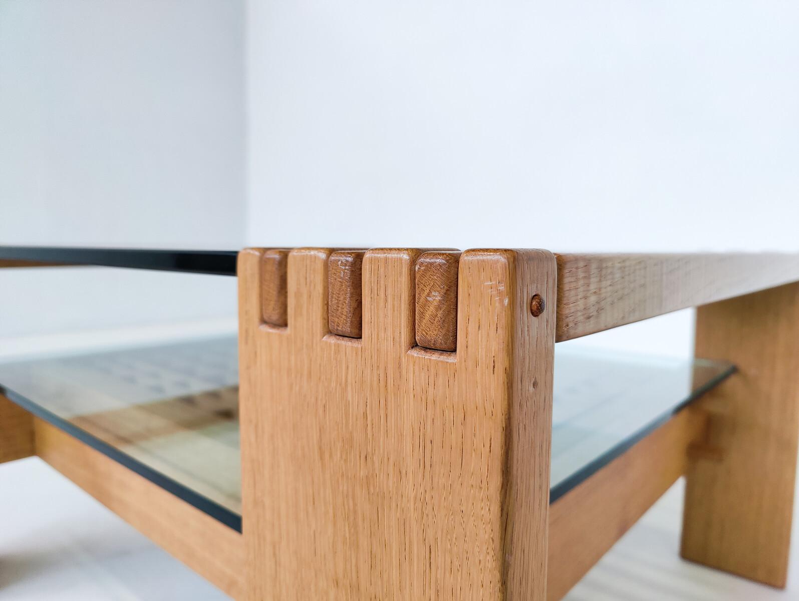 Mid-Century Modern Coffee Table by  Rivadossi, Wood and Glass, Italy For Sale 1