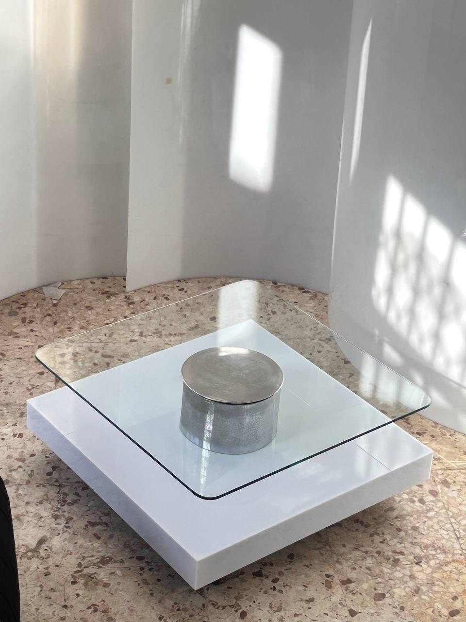 Métal Table basse moderne du milieu du siècle, design Marco Fantoni pour Tecno, Italie, 1970 en vente