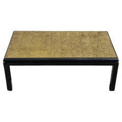 Tavolino da caffè moderno di metà secolo in vetro dorato di Guy Lefebvre per Maison Jansen