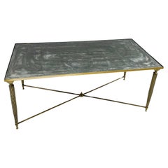 Vintage Mid-Century Modern Coffee Table, Glass and Brass