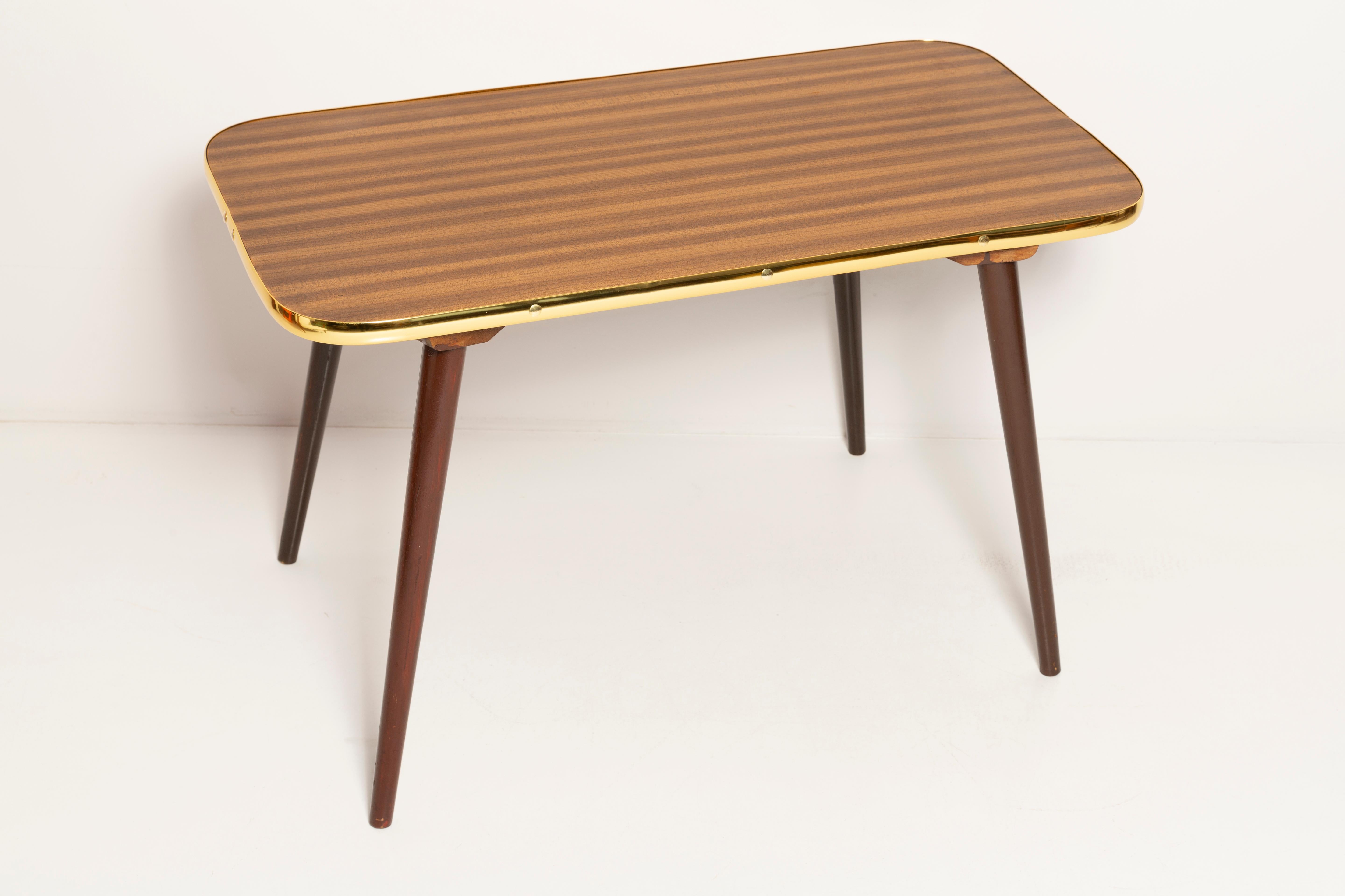 Beech Mid-Century Modern Coffee Table, Hollywood Regency Style, Wood, Poland, 1960s For Sale