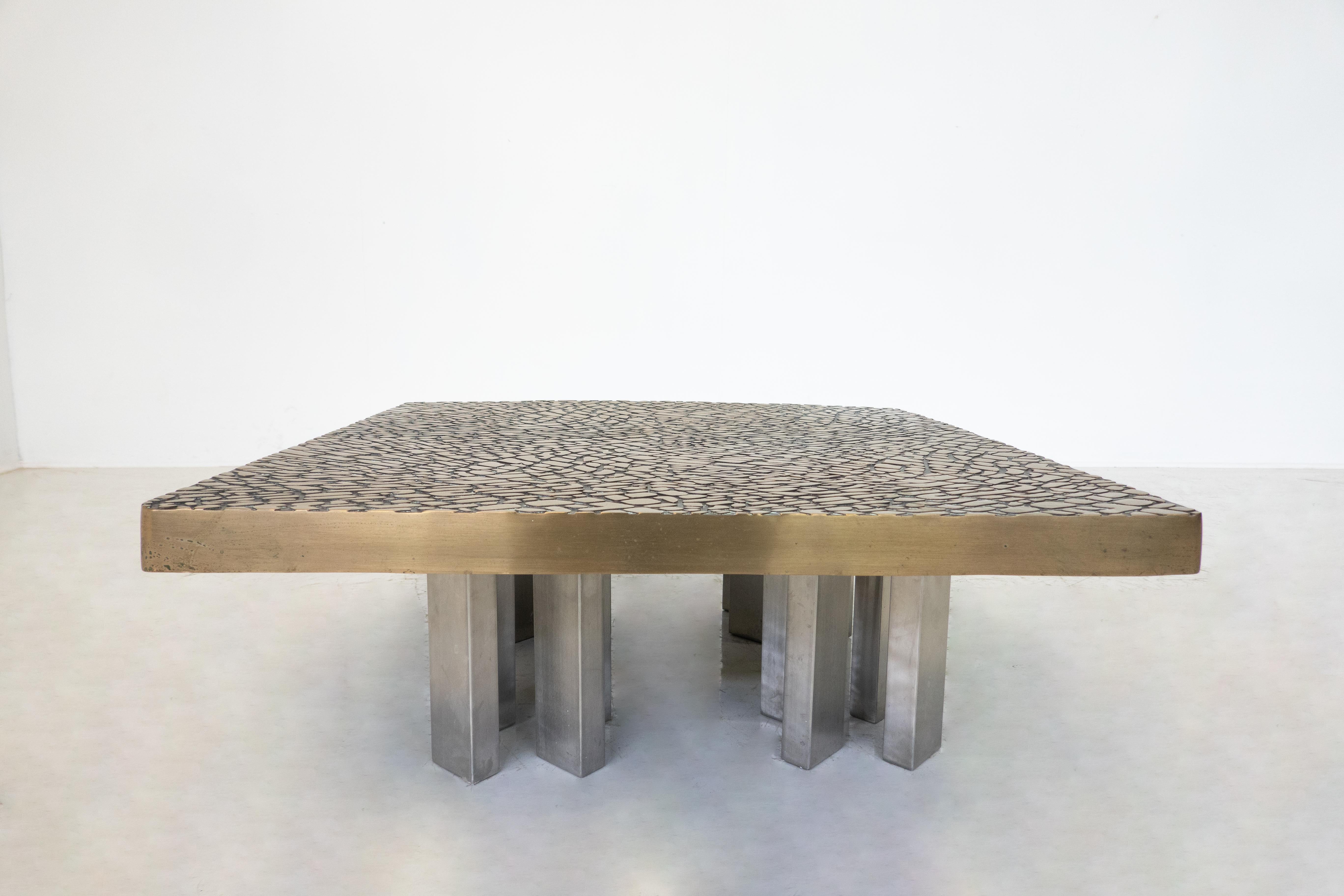 Mid-Century Modern Coffee Table in Bronze, Belgium For Sale 6