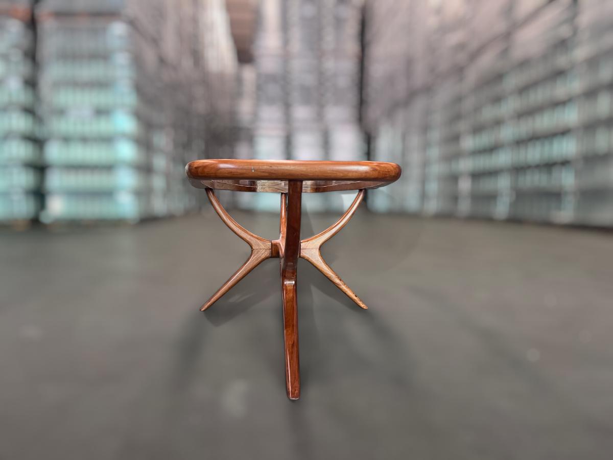 Table basse moderne du milieu du siècle en caviuna et verre, Giuseppe Scapinelli, Brésil Bon état - En vente à New York, NY