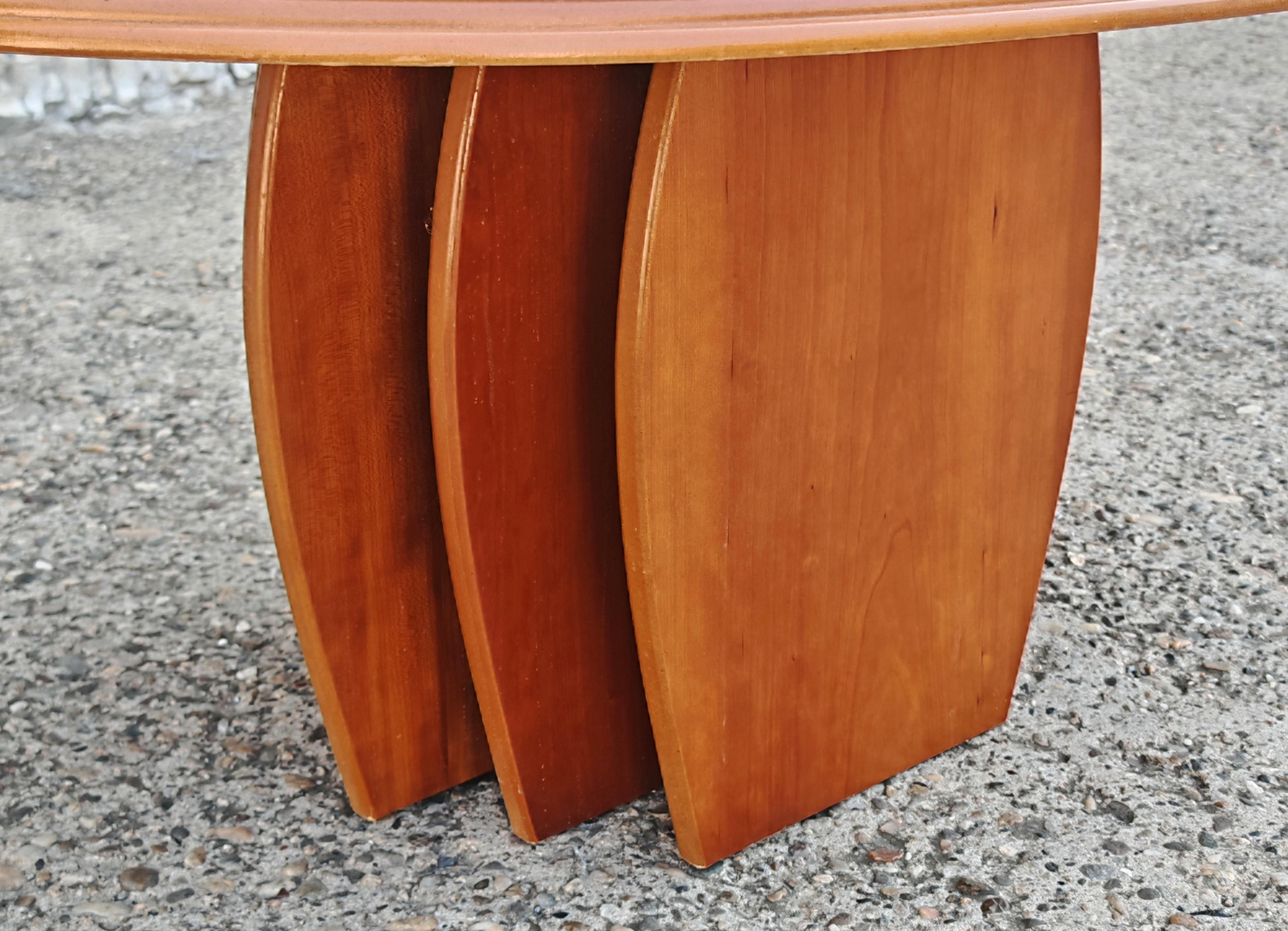 Danish Mid Century Modern Coffee Table in Cherry Wood and Granite Top, Denmark 1970s For Sale