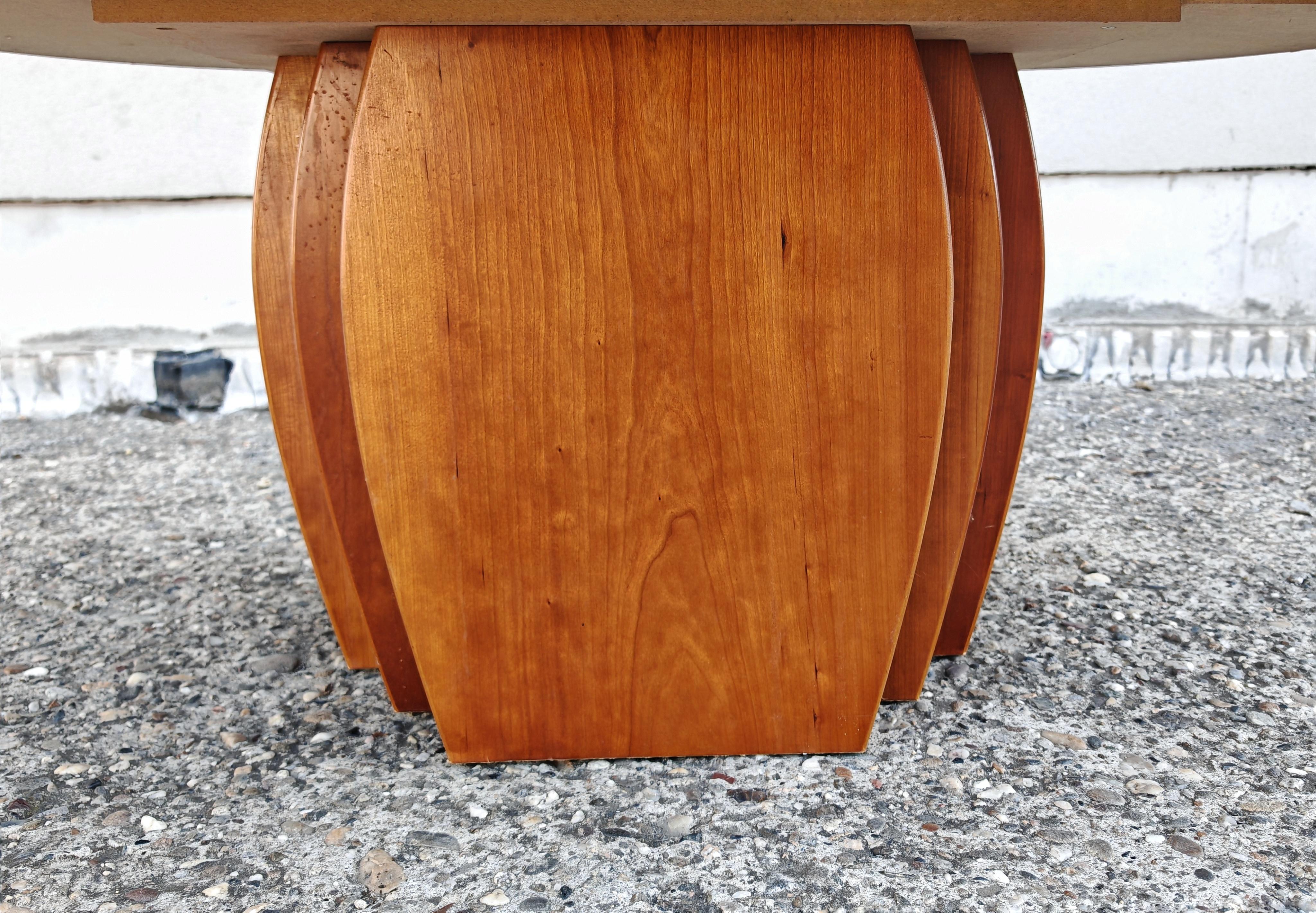 Mid Century Modern Coffee Table in Cherry Wood and Granite Top, Denmark 1970s For Sale 1