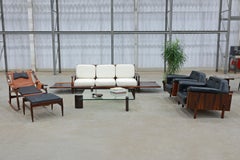 Mid Century Modern Coffee Table in Hardwood and Glass by Fatima, Brazil, 1960s