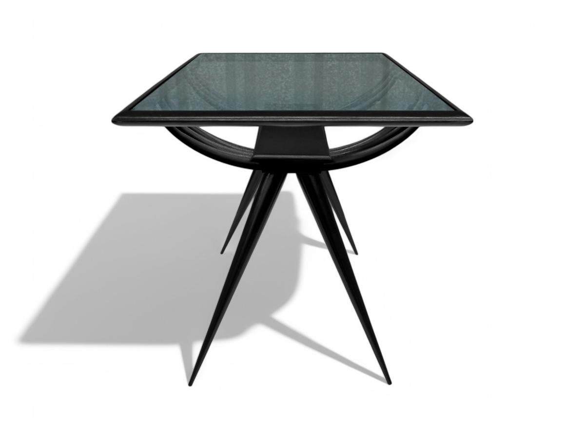 Moderner Couchtisch aus Hartholz und Glas aus der Mitte des Jahrhunderts, Giuseppe Scapinelli, Brasilien im Angebot 2
