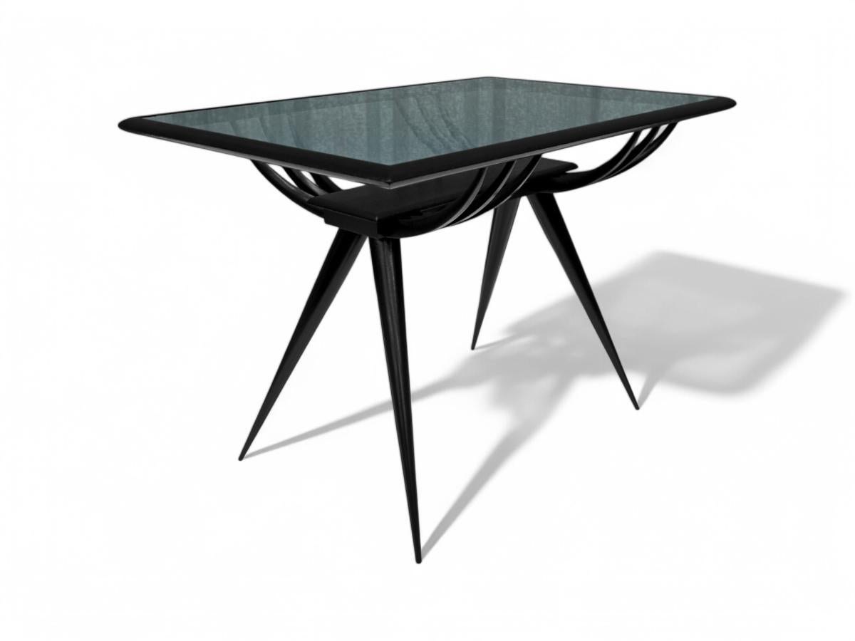 Moderner Couchtisch aus Hartholz und Glas aus der Mitte des Jahrhunderts, Giuseppe Scapinelli, Brasilien im Zustand „Gut“ im Angebot in New York, NY