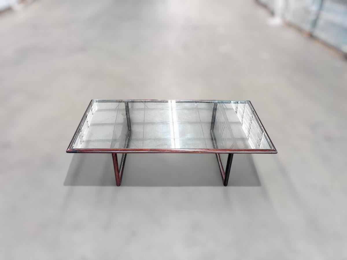 Table basse moderne du milieu du siècle en bois de feuillus et verre, Joaquim Tenreiro, vers les années 1960 en vente 2