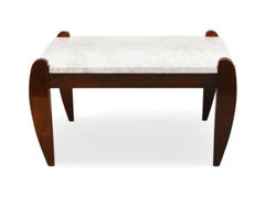 Mesa de centro moderna de mediados del siglo XX en madera dura y mármol, Jean Gillon, años 60, Brasil
