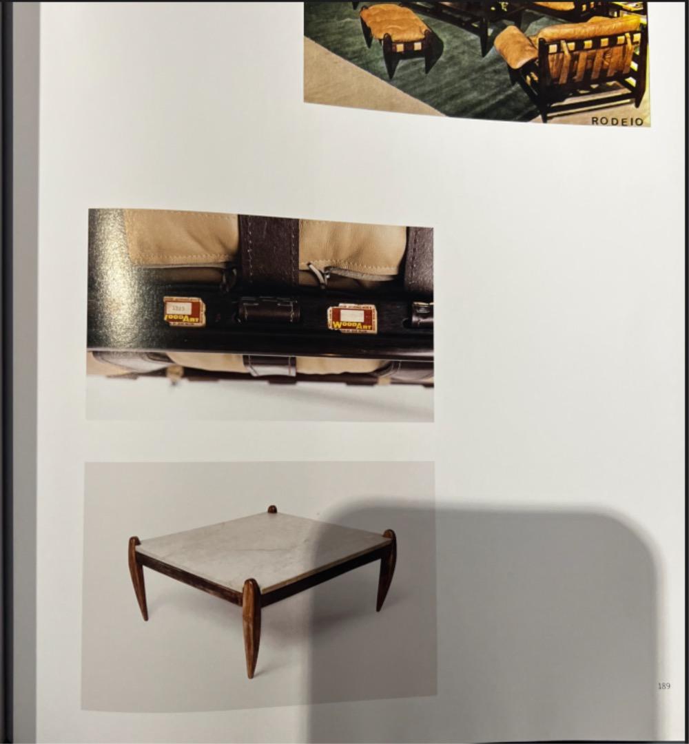 Moderner Couchtisch aus Hartholz und Marmor aus der Mitte des Jahrhunderts, Jean Gillon, 1960er Jahre, Brasilien im Angebot 2