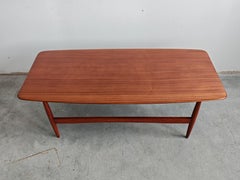 Mid Century Modern Coffee Table in mahogany, rounded edges, Germany 1960s