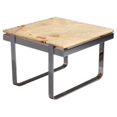 Mid century modern Coffee Table in Onyx and Chromed Metal, Germany 1970s