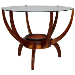 Mid-Century Modern Vintage Nussbaum Couchtisch Stil Carlo di Carli 1950s