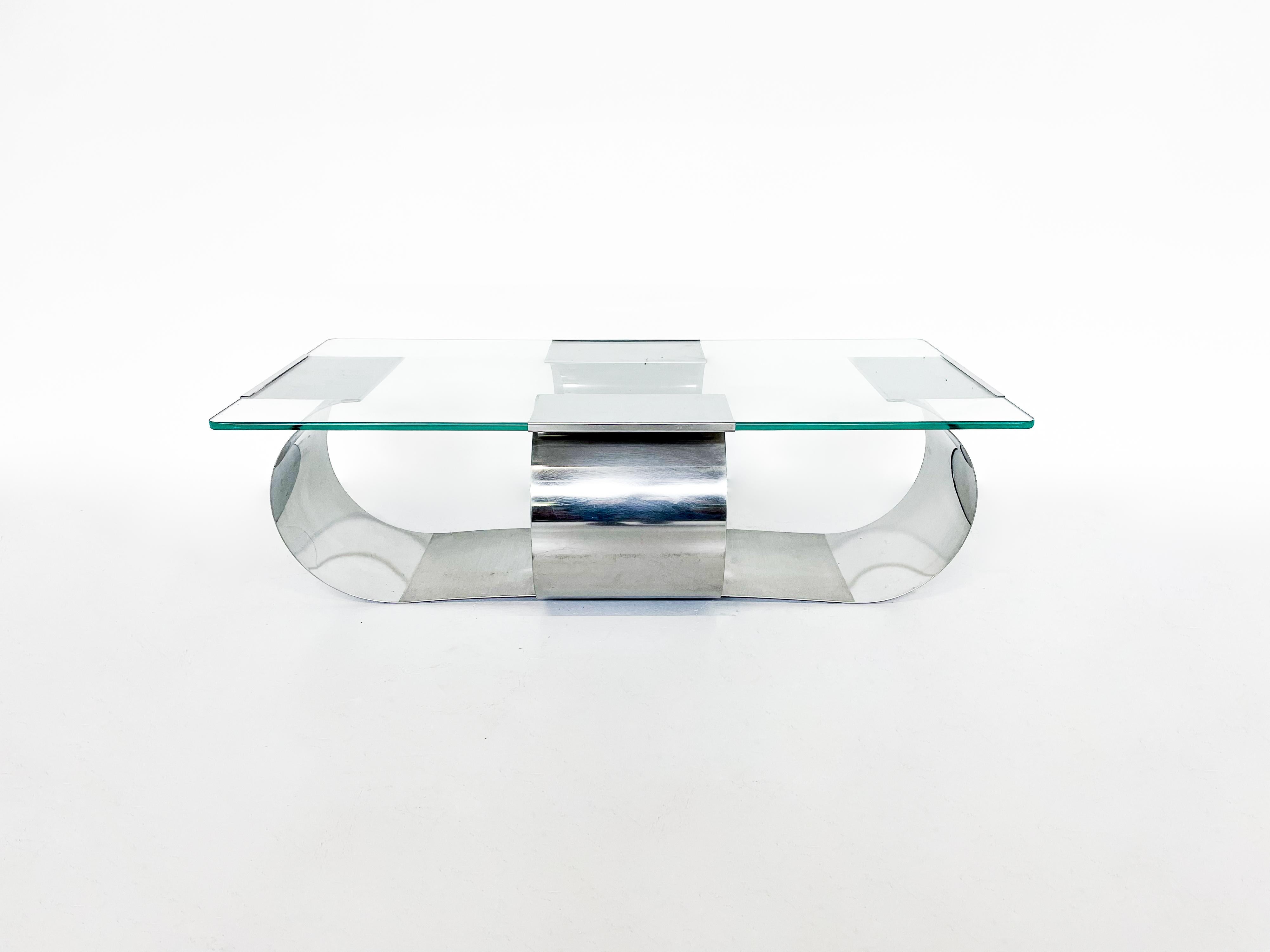 Mid-Century Modern Coffee Table in the style of François Monnet, 1970s In Good Condition For Sale In Brussels, BE