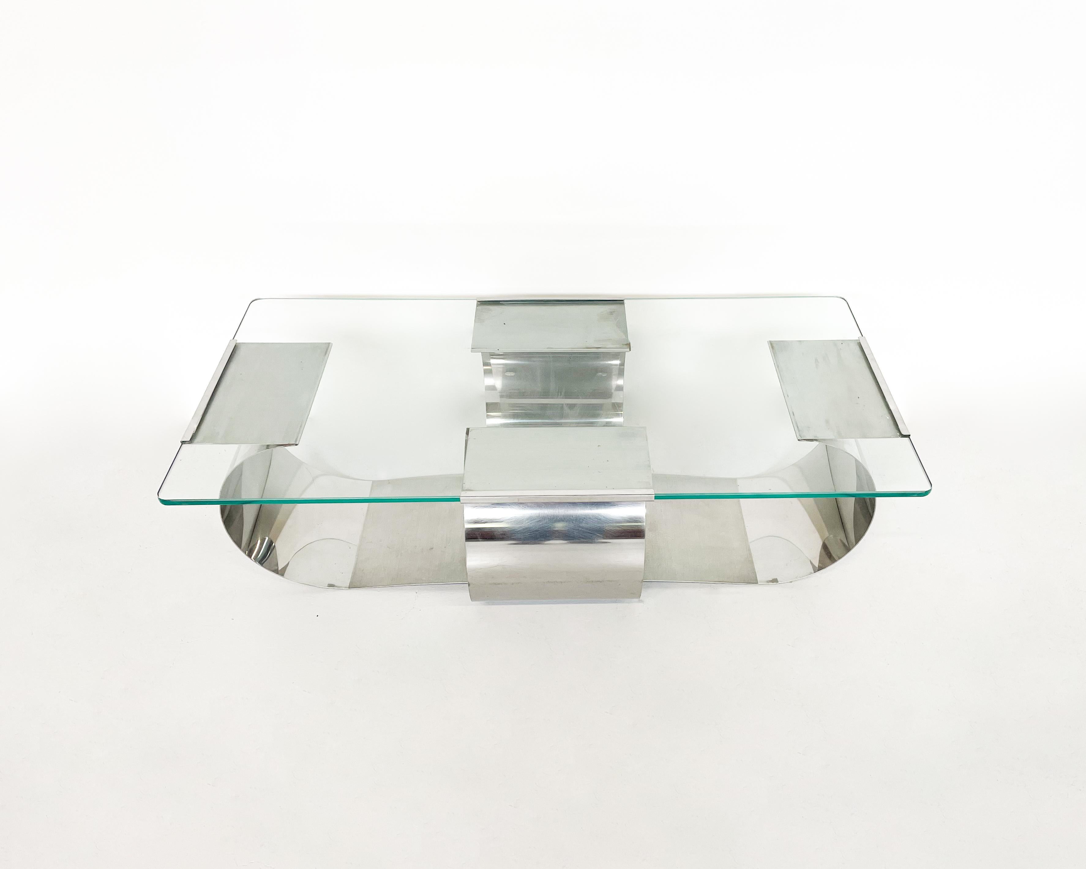 Late 20th Century Mid-Century Modern Coffee Table in the style of François Monnet, 1970s For Sale