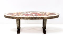 Table basse moderne du milieu du siècle dernier dans le style de Roger Capron, 1970
