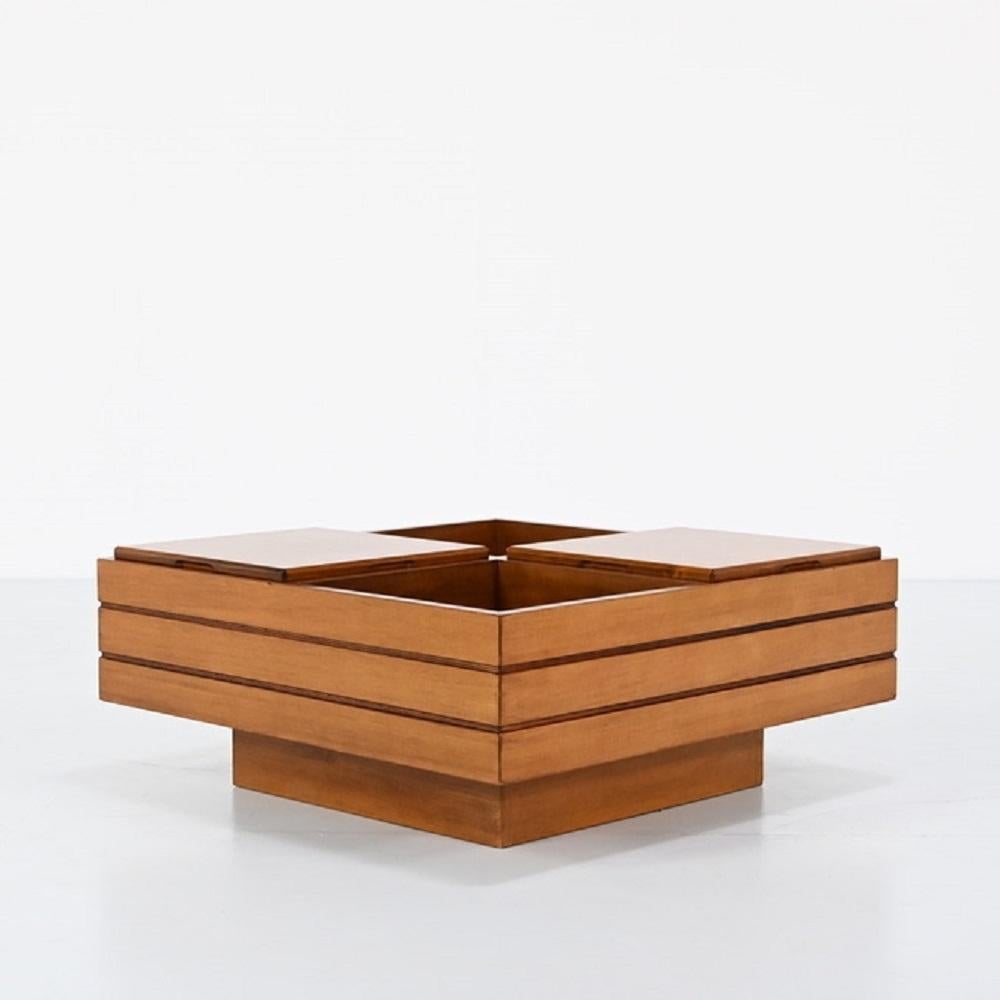 Mid Century Modern Coffee Table in Wood, Italy 1960s 6