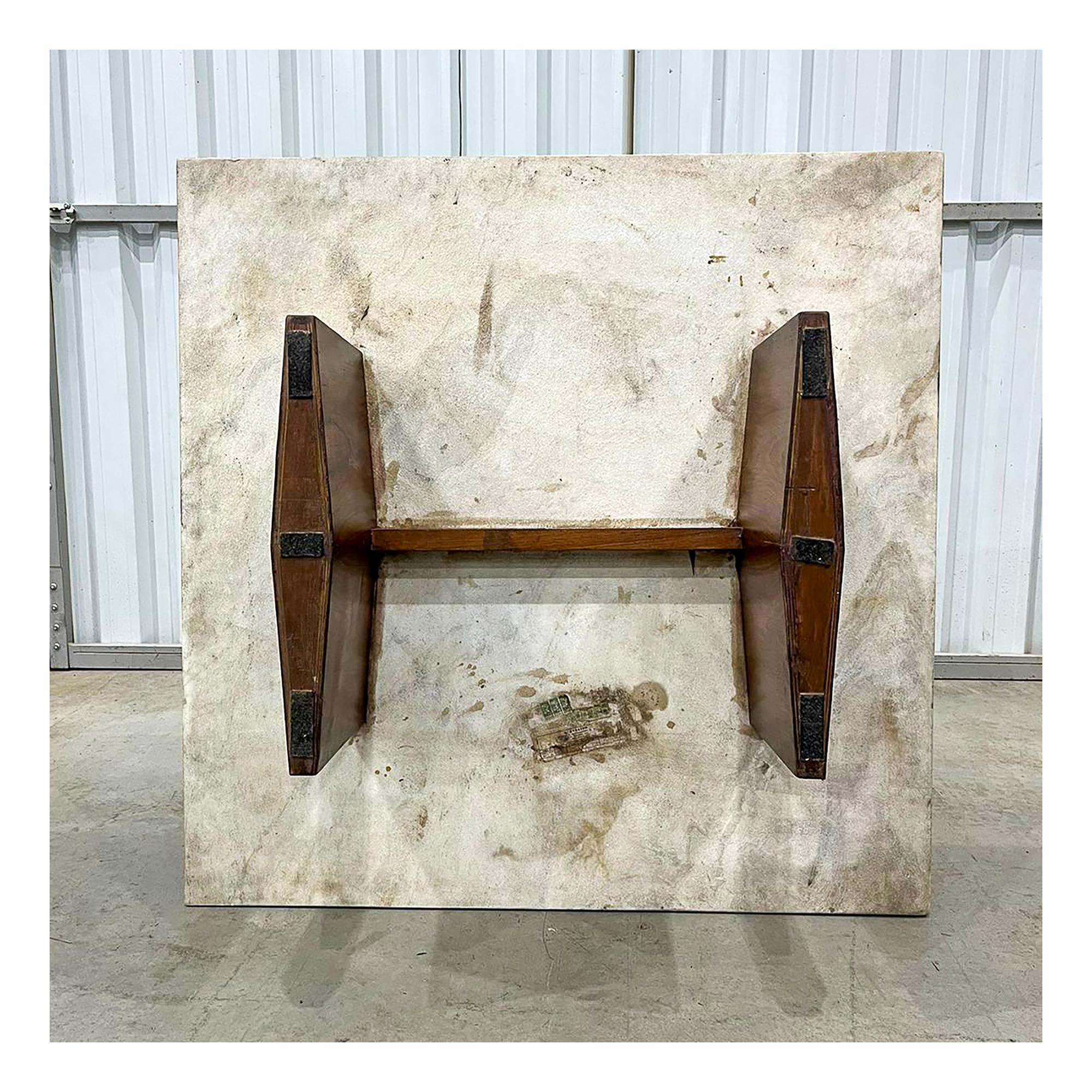 Table basse moderne du milieu du siècle en bois et marbre de Jorge Zalszupin, Brésil en vente 4