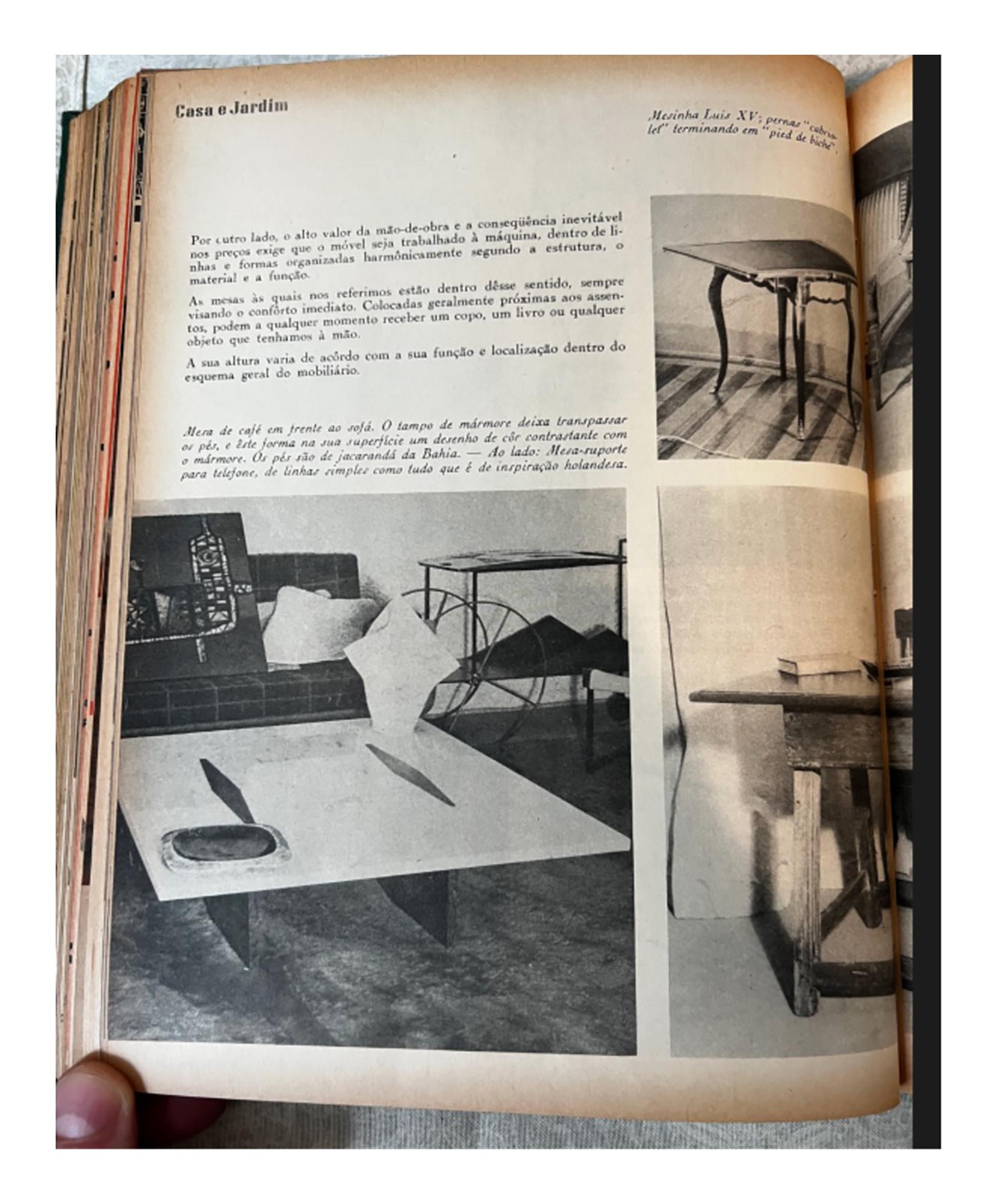 Mesa de centro moderna de mediados de siglo en madera y mármol de Jorge Zalszupin, Brasil Mármol en venta