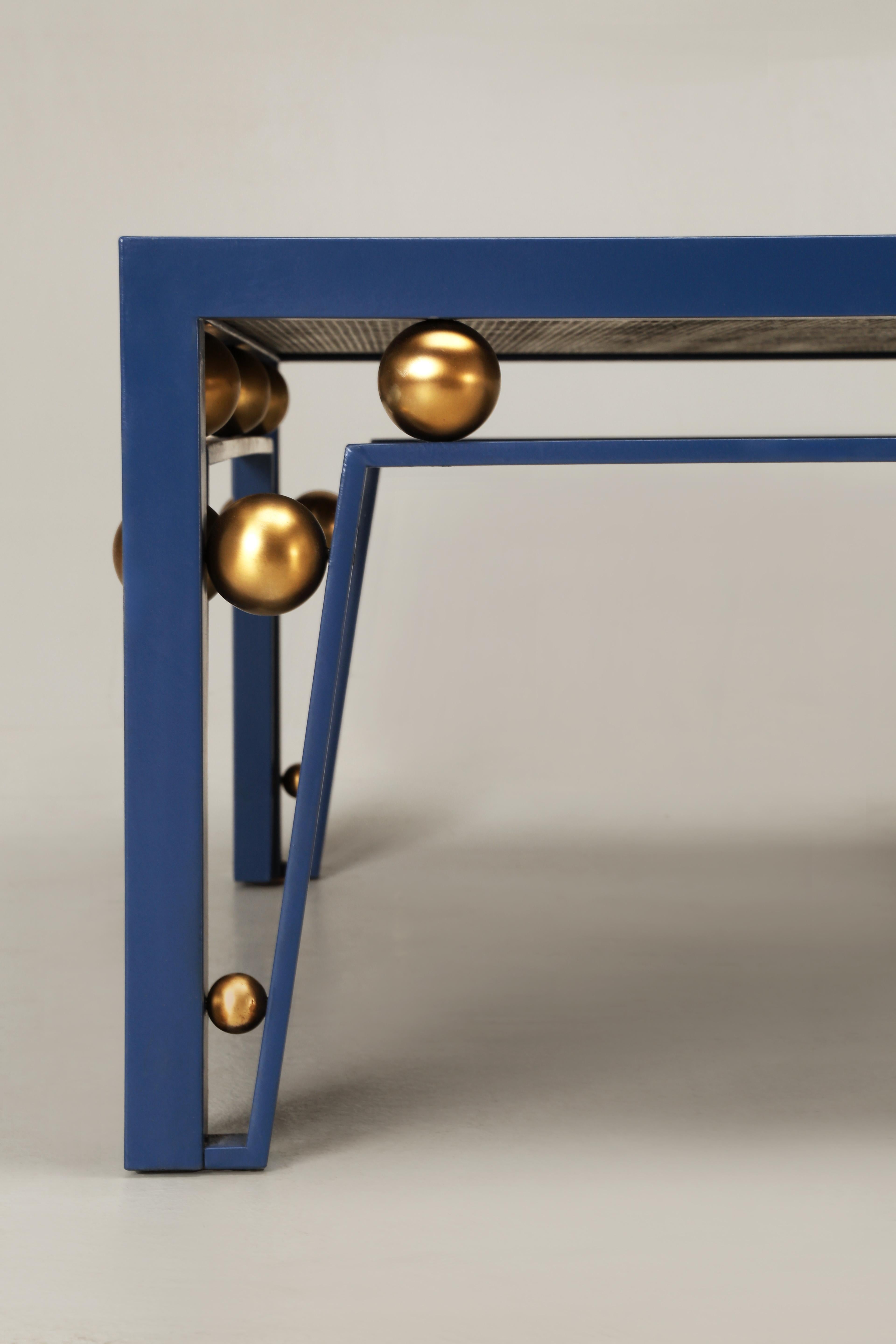 Mid-Century Modern Couchtisch Inspiriert von Jean Royere Auf Bestellung hergestellt Alte Planke (Handgefertigt) im Angebot