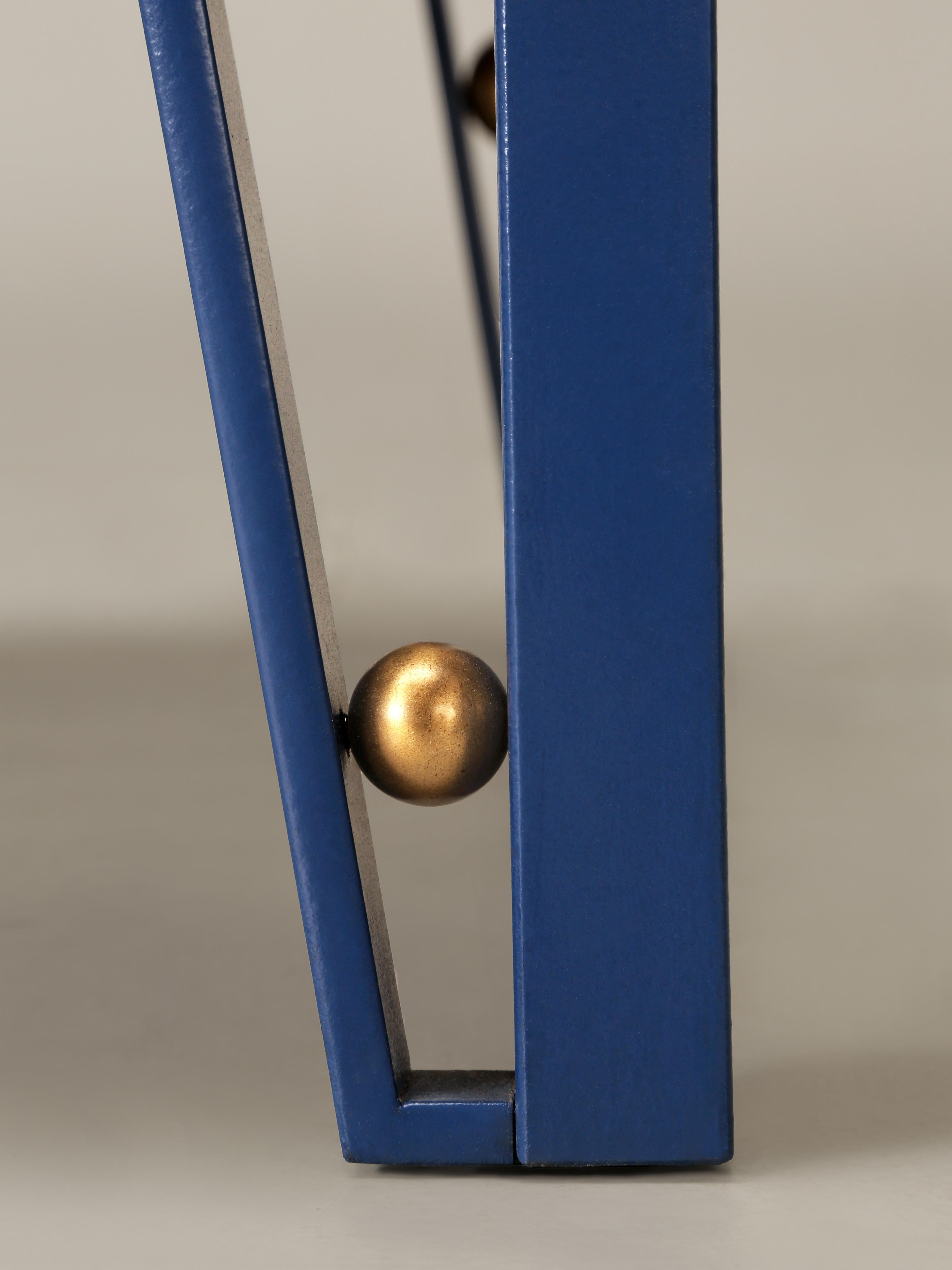 Mid-Century Modern Couchtisch Inspiriert von Jean Royere Auf Bestellung hergestellt Alte Planke (Metall) im Angebot