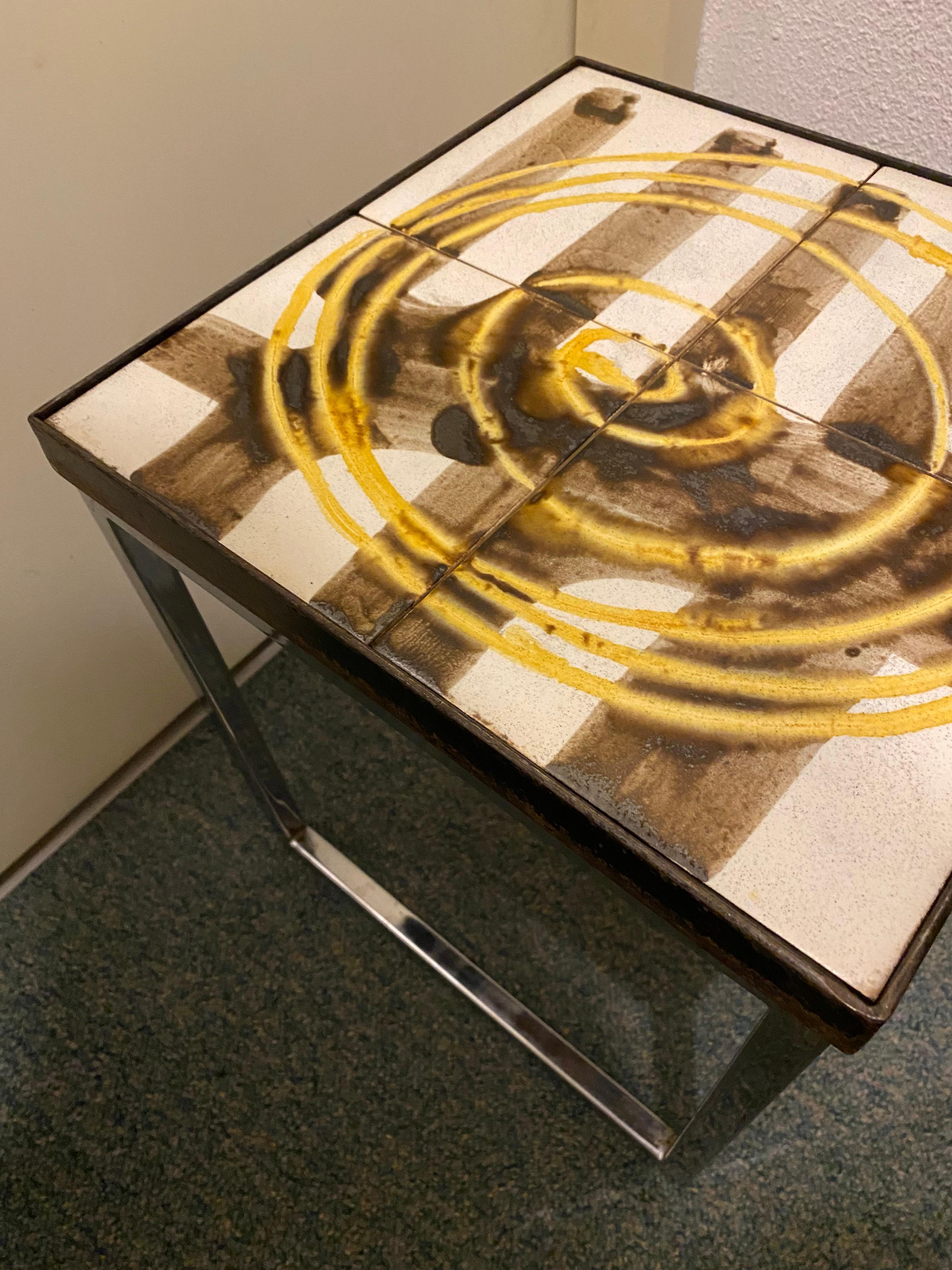 Mid-Century Modern coffee table tiles Belarti  In Fair Condition For Sale In Waddinxveen, ZH