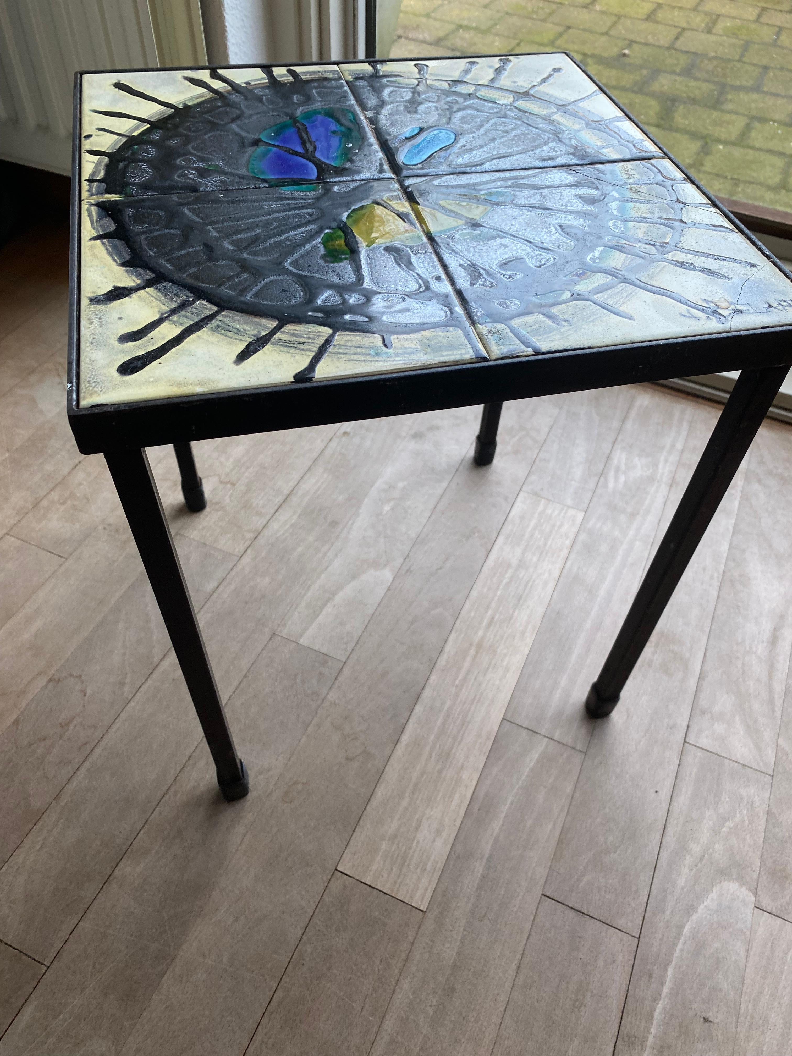 20th Century Mid-Century Modern coffee table tiles Belarti  For Sale