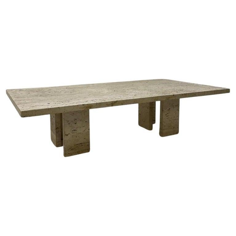 Mid-Century Modern Table basse moderne du milieu du siècle, travertin, 1970 en vente