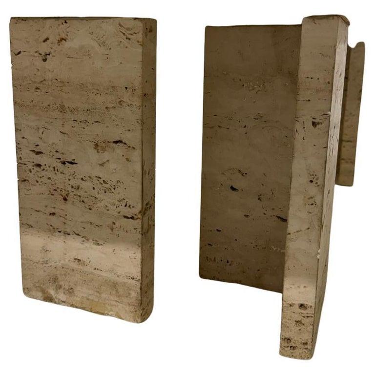 italien Table basse moderne du milieu du siècle, travertin, 1970 en vente
