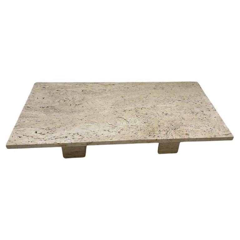 Fin du 20e siècle Table basse moderne du milieu du siècle, travertin, 1970 en vente