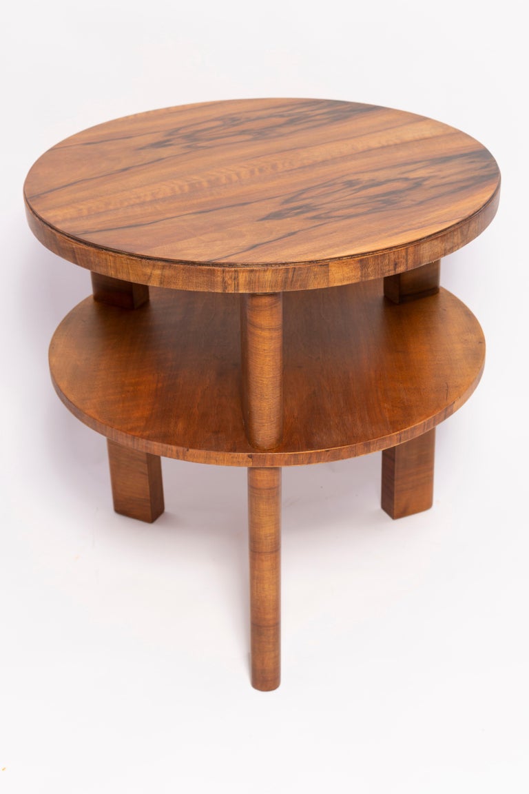 MidCentury Modern Coffee Table, Vintage, Art Deco, Walnut Wood, Poland