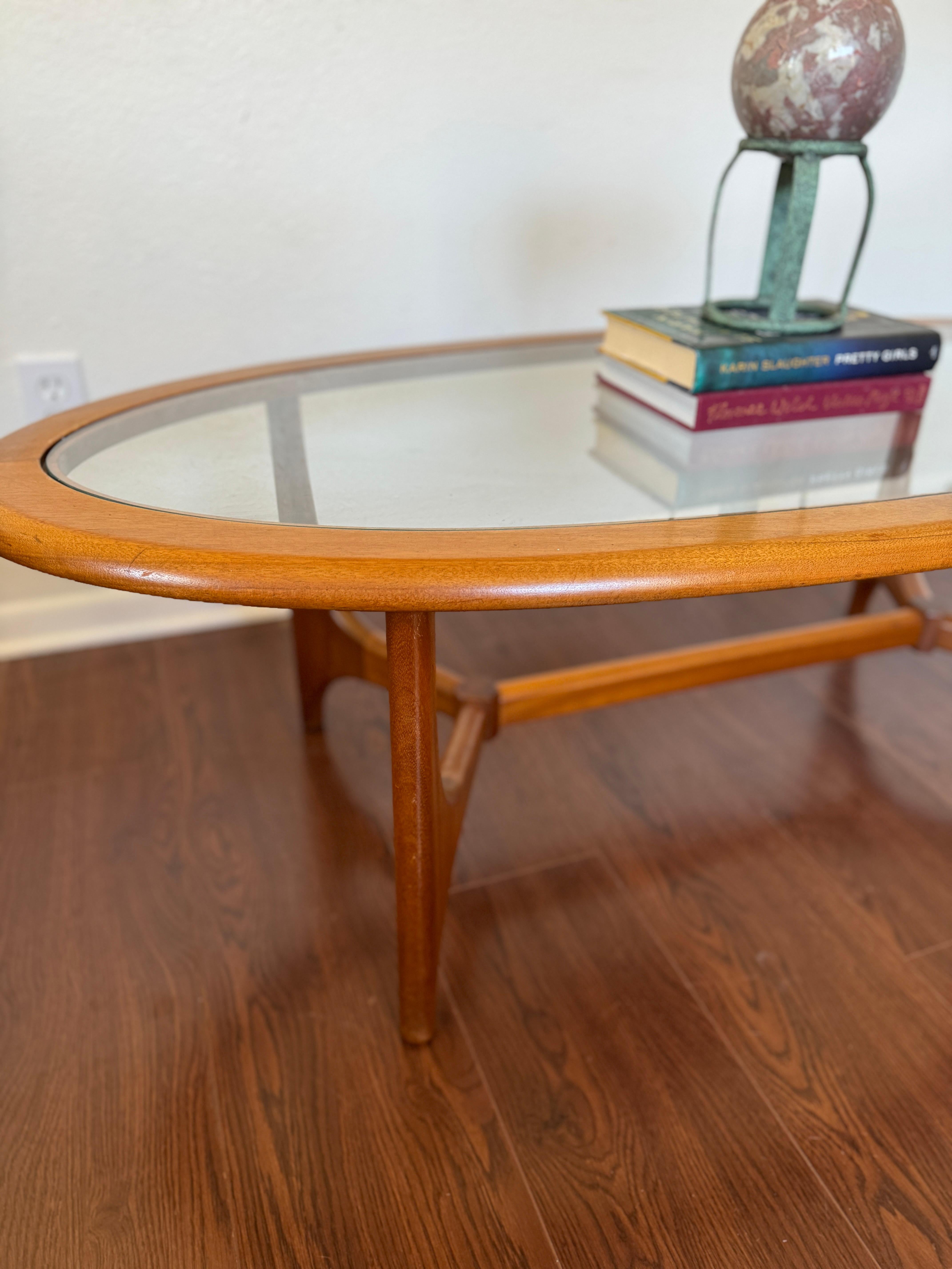 Mid-Century Modern Mid century modern coffee table with a glass top by Stonehill, circa 1960s