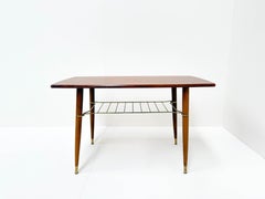 Mid-Century Modern Coffee Table with Brass Details