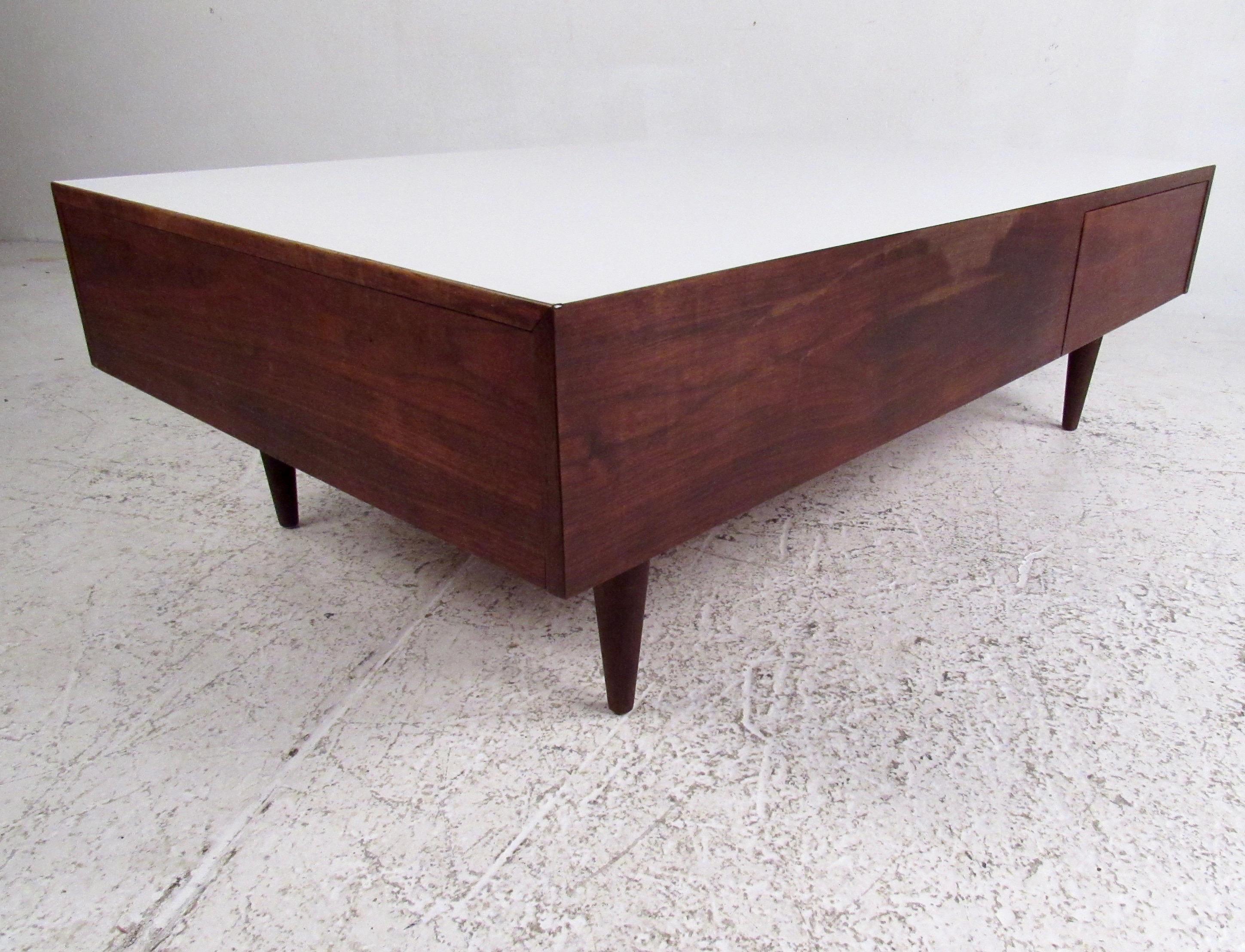 mid century coffee table with storage