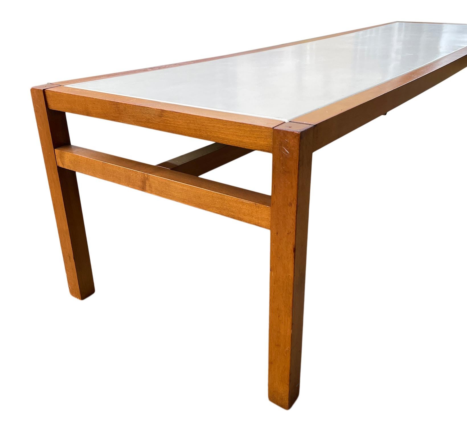 Woodwork Mid Century Modern Coffee Table with White Top Style of Paul McCobb 2x Available