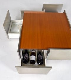 Mid-Century Modern Coffee Table Wood and Metal, Italy, 1970s