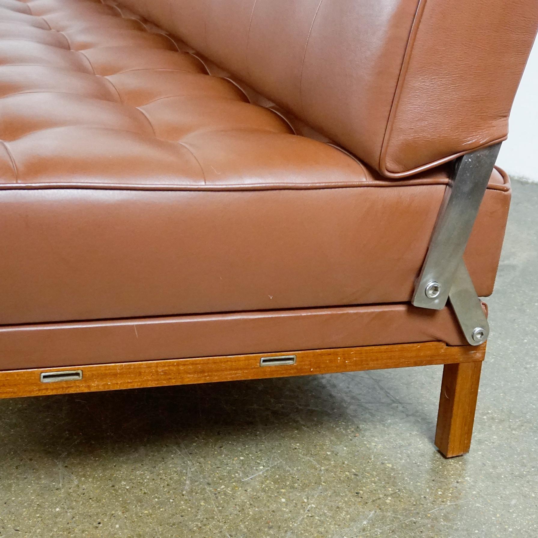 Mid-Century Modern Cognac Leather Sofa or Daybed by Johannes Spalt for Wittmann 5