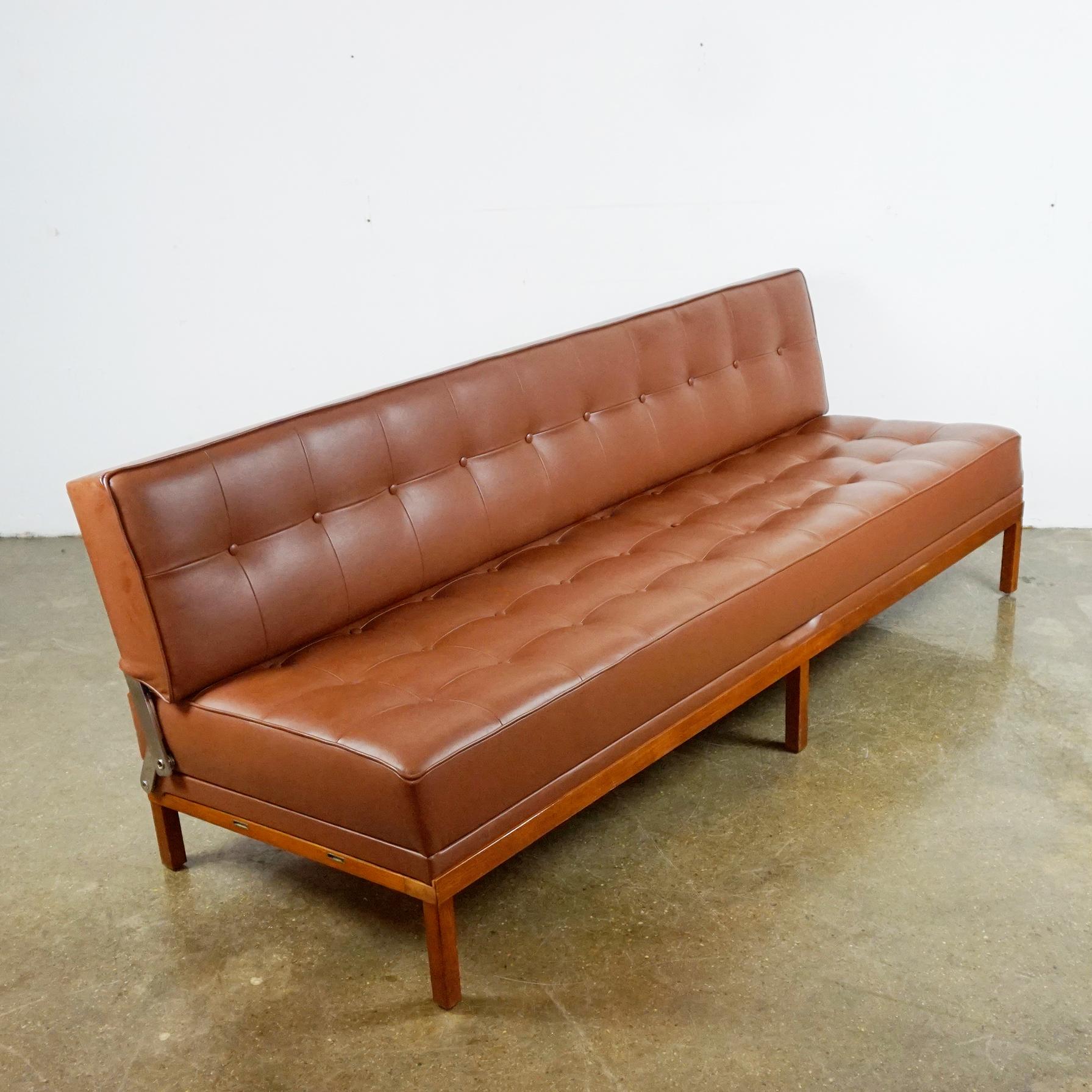 Mid-20th Century Mid-Century Modern Cognac Leather Sofa or Daybed by Johannes Spalt for Wittmann