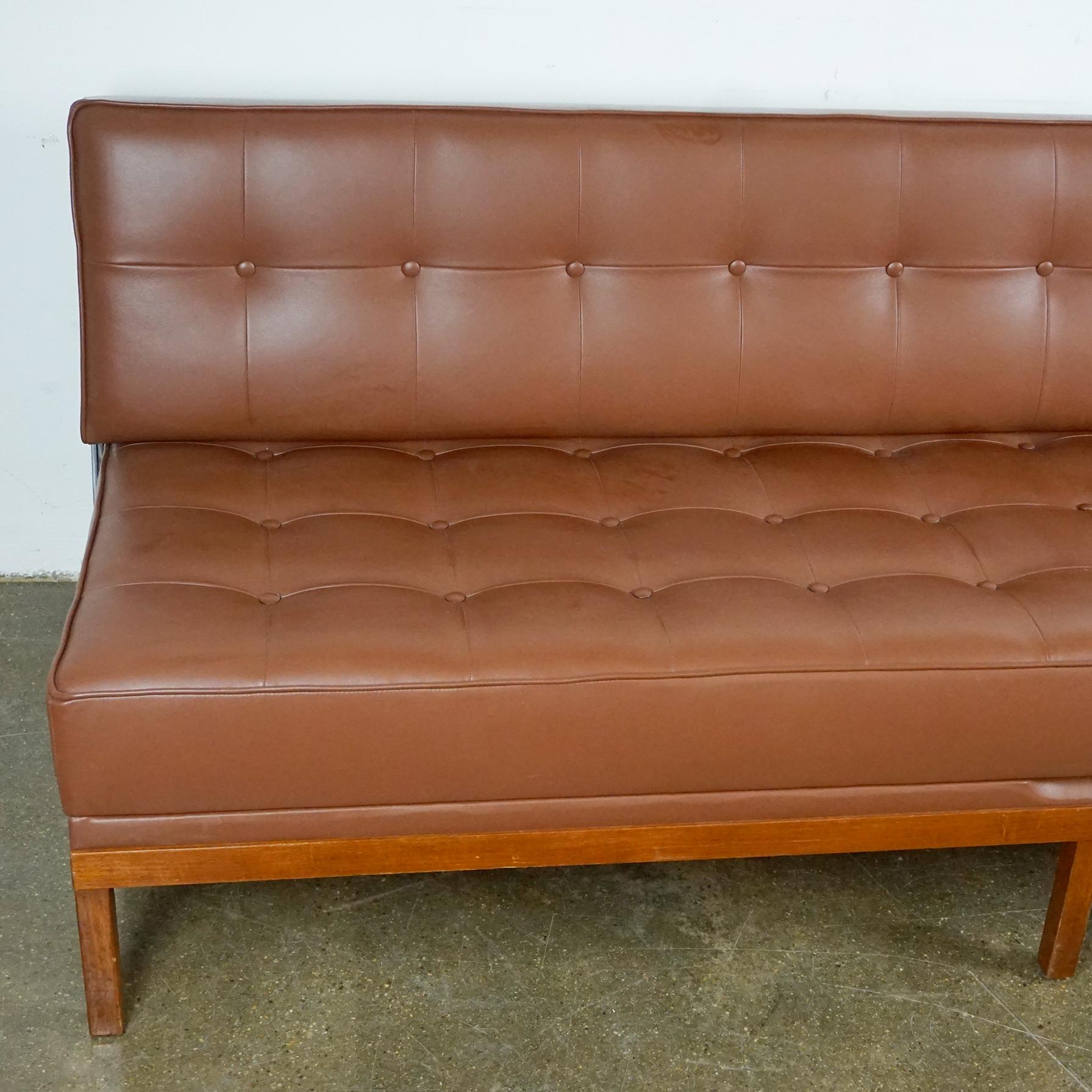 Mid-Century Modern Cognac Leather Sofa or Daybed by Johannes Spalt for Wittmann 2