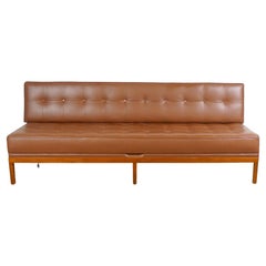 Mid-Century Modern Cognac Leather Sofa or Daybed by Johannes Spalt for Wittmann
