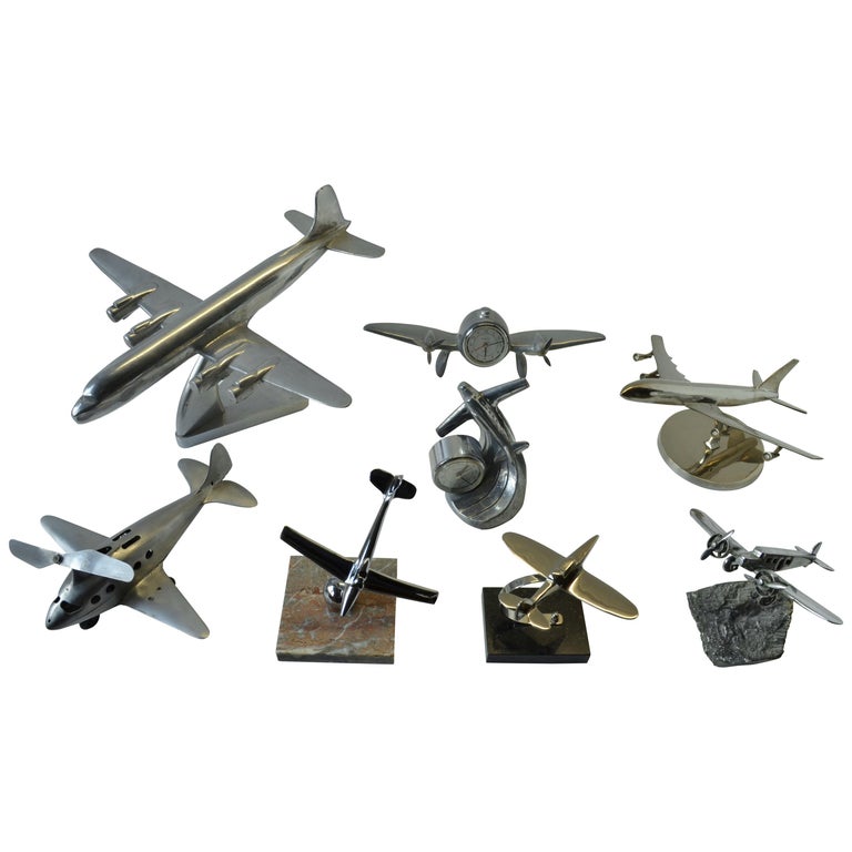 Collection of Plane Model Sculptures in Aluminium, Chrome  For Sale