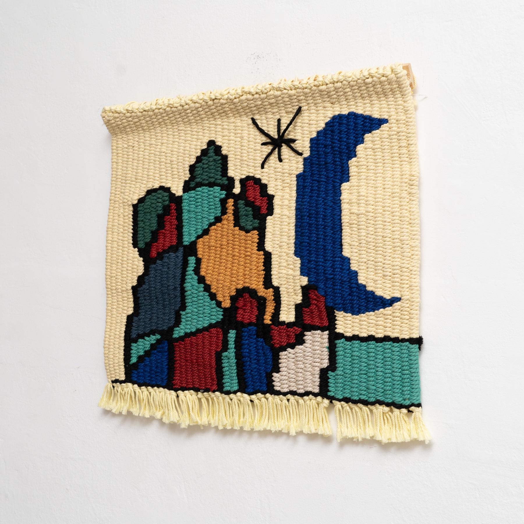 Mid Century Modern Color Wandteppich nach Joan Miró, um 1970 (Spanisch) im Angebot